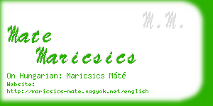 mate maricsics business card