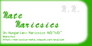 mate maricsics business card